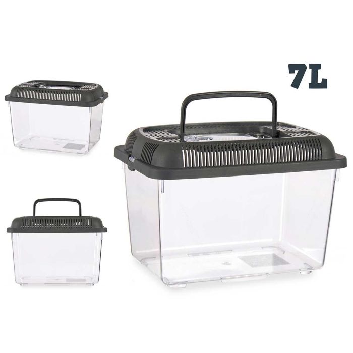 Pecera Grande Mascow 30x20 cm Antracita, 7L, Transparente/Gris, con Asas (8 Unidades) Pecera Grande Mascow 30x20 cm Antracita, 7L, Transparente/Gris, con Asas (8 Unidades)