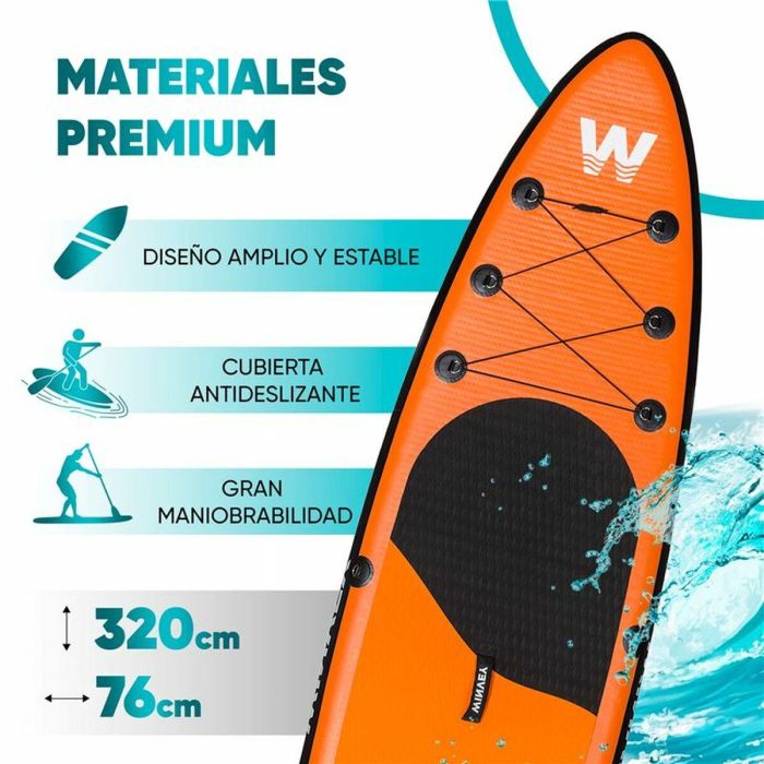 Tabla de Paddle Surf Hinchable con Accesorios Winvey SUP-O Naranja 4