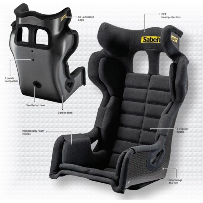Sabelt Asiento Gt Pro Fia8862-2009 Con Soporte De Enganche Trasero Talla XL 3