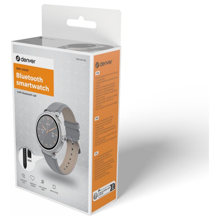 Denver Smartwatch SWC-342 Reloj Inteligente Pantalla Táctil Monitor de Frecuencia Cardíaca Plata Gris 5