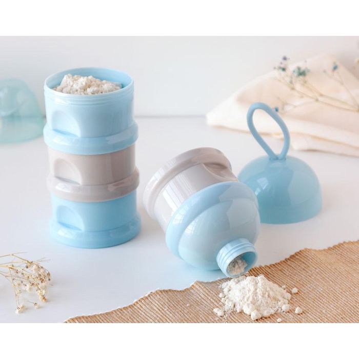 Dosificador Torre De Leche En Polvo Azul Y Gris 340 mL Dosificador Torre De Leche En Polvo Azul Y Gris 340 mL