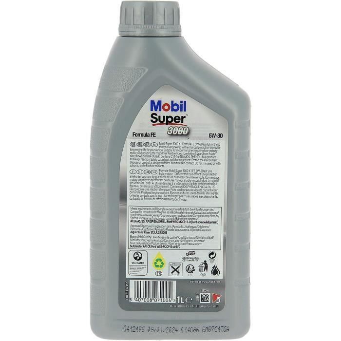 Bidón de aceite de motor - MOBIL - S3000 5W30 FE - 1 L - 4 estaciones 2 Bidón de aceite de motor - MOBIL - S3000 5W30 FE - 1 L - 4 estaciones 2