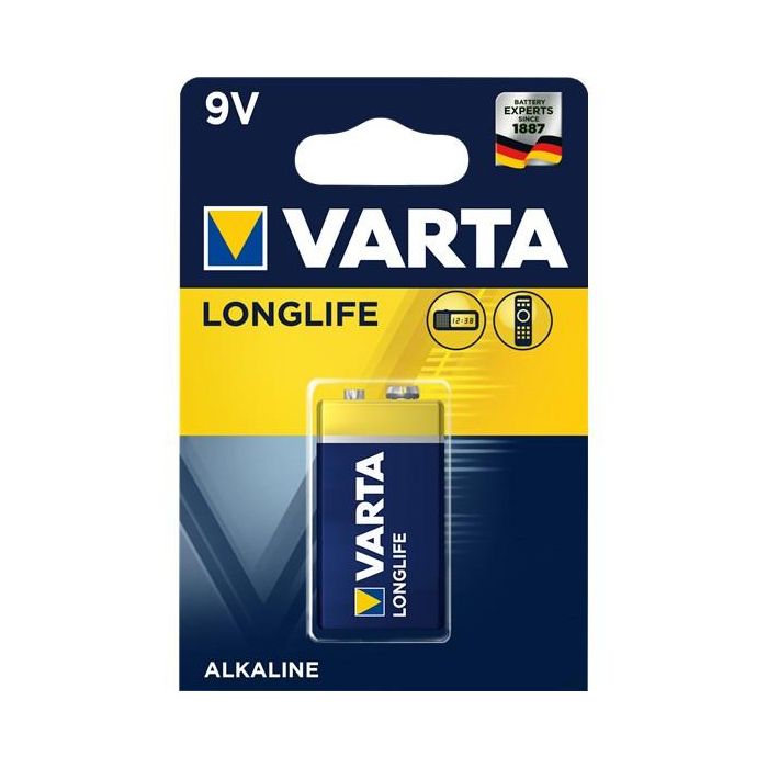 Varta Pila Alcalina Longlife 9V - 6lr61 mn1604, 26.5x17.5x48.5mm 0 Varta Pila Alcalina Longlife 9V - 6lr61 mn1604, 26.5x17.5x48.5mm 0