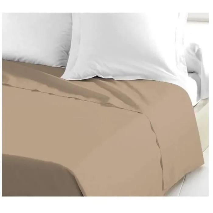 Lovely Home Sábana Plana 100% Algodón 240x300 cm Beige 1