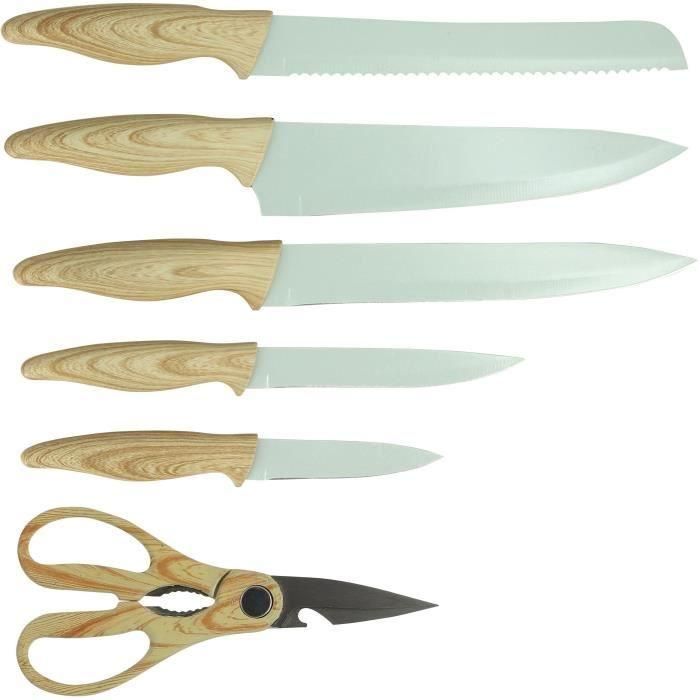 Bloque de cuchillos de 6 piezas - MENASTYL - 5041060 - Hoja de cerámica - Polipropileno - Celadón 2 Bloque de cuchillos de 6 piezas - MENASTYL - 5041060 - Hoja de cerámica - Polipropileno - Celadón 2