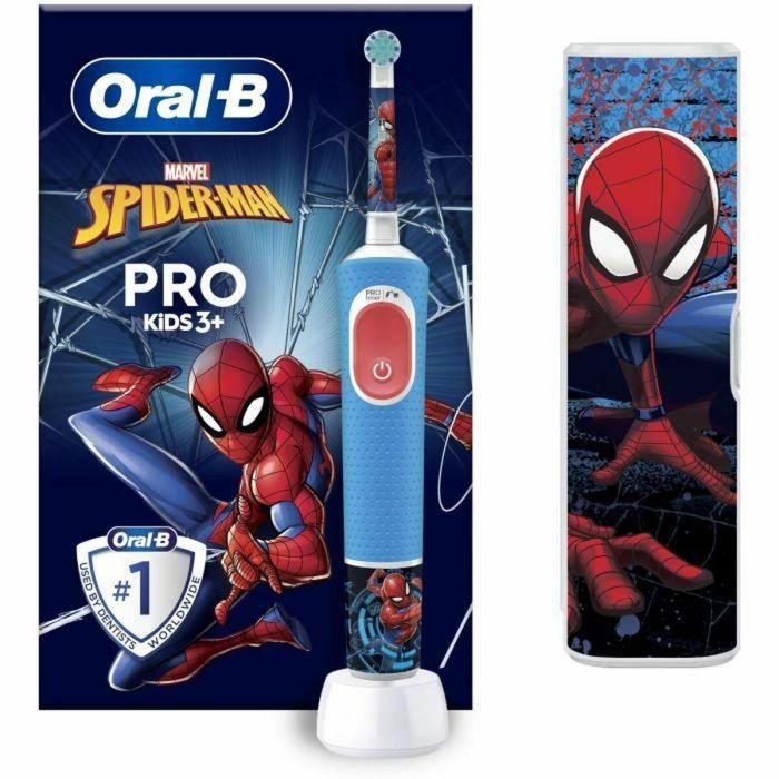 Cepillo de dientes eléctrico - ORAL-B - Infantil 1 mango Marvel Spider-Man - 1 cabezal - 1 estuche de viaje - A partir de 3 años