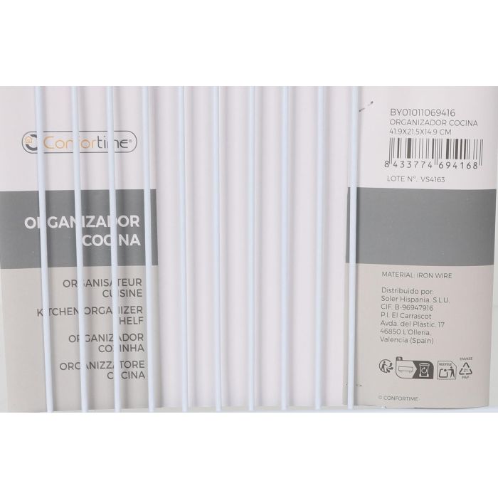 Confortime Organizador de Cocina Blanco 41.9 x 21.5 x 14.9 cm (12 Unidades) 5