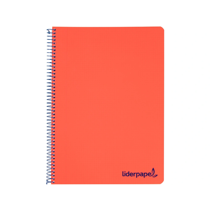 Liderpapel Cuaderno espiral micro wonder A5 120h 90gr cuadro 5mm tapa plástico 6 bandas 6 taladros color rojo 1