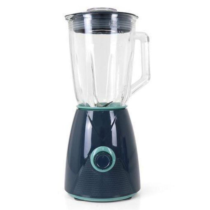Jata Batidora de Vaso JEBT1265, Jarra de Cristal 1.5L, 2 Velocidades + Pulso, 1300W, Azul