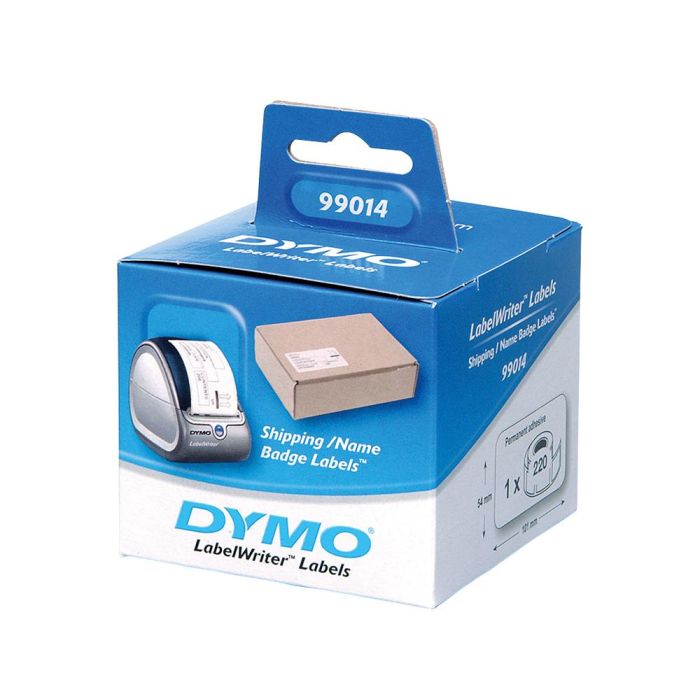 Dymo Etiquetas De Transferencia Termica Label Writer 99014, Negro Sobre Blanco De 54x101 mm A X L. Etiquetas Grandes De Identificación-Envío. Rollo De 220 Ud 1