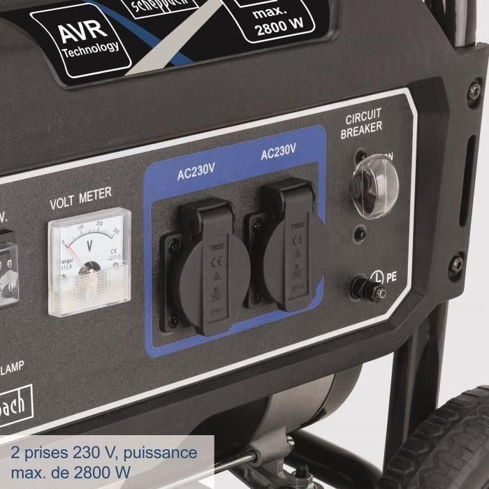Generador SCHEPPACH SG3200x - Potencia máxima 2800W - Gasolina - Azul Generador SCHEPPACH SG3200x - Potencia máxima 2800W - Gasolina - Azul