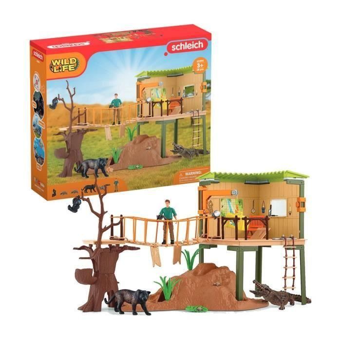 Caja Wild Adventure Station, figuras de animales salvajes, Schleich 42594 Wild Life, Para niños a partir de 3 años