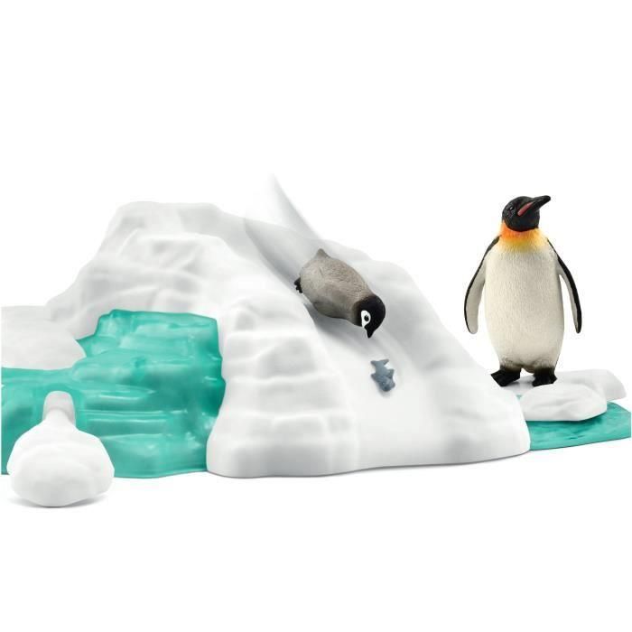 SCHLEICH- Familia de pingüinos en el témpano de hielo- 42661- Gama Wild Life 2