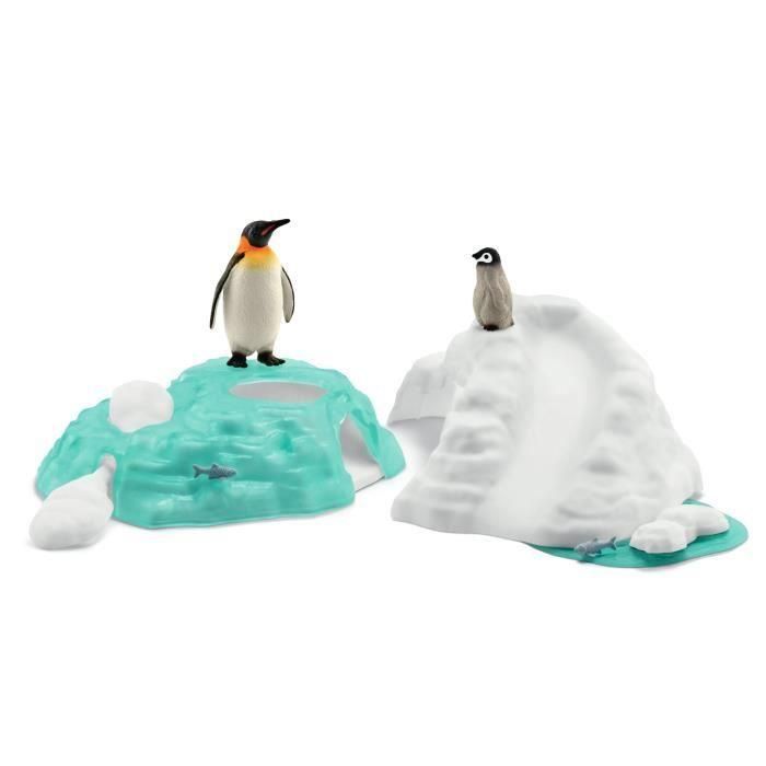 SCHLEICH- Familia de pingüinos en el témpano de hielo- 42661- Gama Wild Life 4