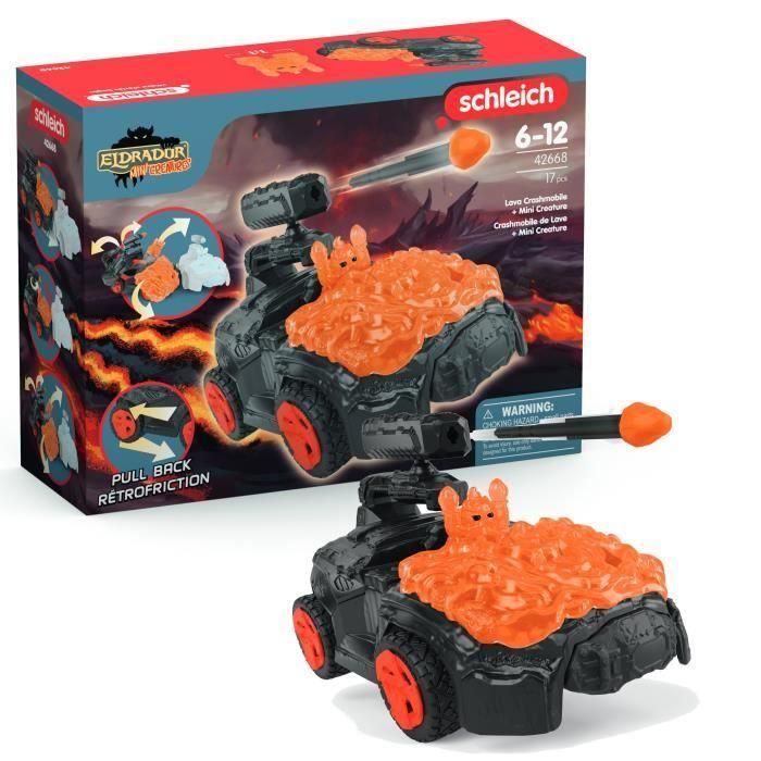 SCHLEICH - 42668 ELDRADOR CREATURES Lava Crashmobile con Mini Criatura - Set de coches con figura fantástica