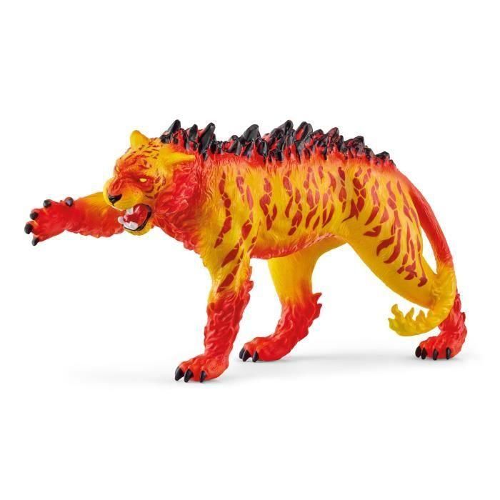 Figura de tigre de lava, tigre travieso con pelaje aterrador, juguete duradero, Schleich 70148 Criaturas Eldrador