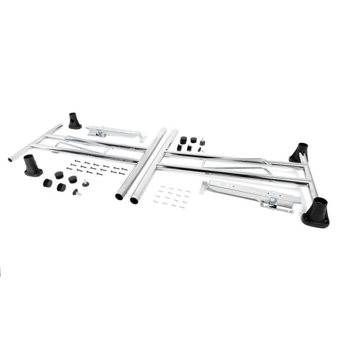 PATAS DE MESA H71 Bastidor Plegable Cromado, Juego de 2 para Mesa Plegable y Apilable, 71cm Altura, para tablero 70x120 cm