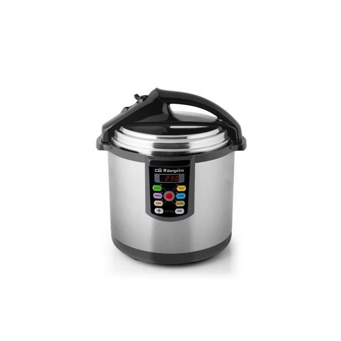 Orbegozo Olla Eléctrica Programable HPE 6075, 6L, 1000W, Cocción Ultrarrápida, Menús Predeterminados, Acero Inoxidable