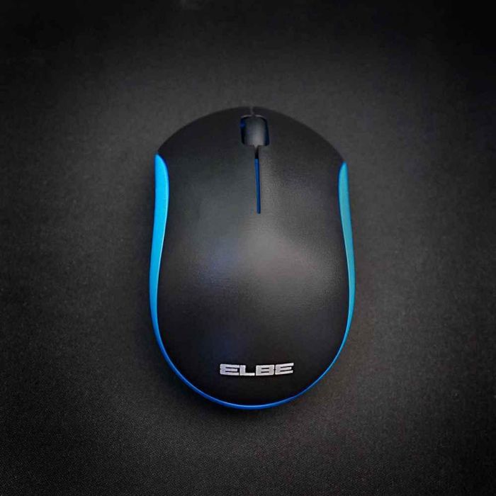 Elbe PTR-101 Pack Teclado y Ratón Inalámbricos con Teclado Numérico, Azul-Negro 5