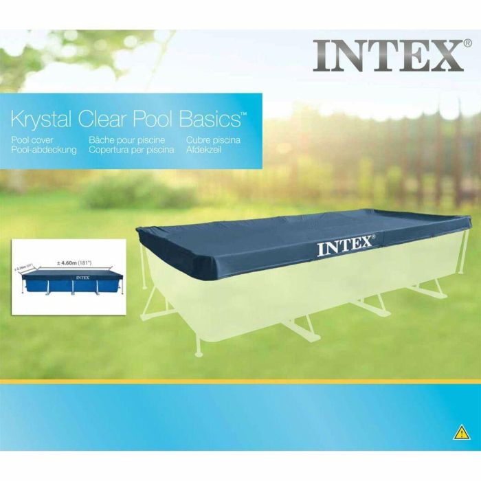 Intex Cubierta protectora de lona para piscina tubular rectangular de 4.50 m, con rejilla de drenaje y solapa de 20 cm para sujeción 3