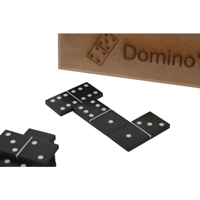 DKD Home Decor Set de 2 Domino Resina y MDF Negro y Natural 7 x 3 x 20 cm 1