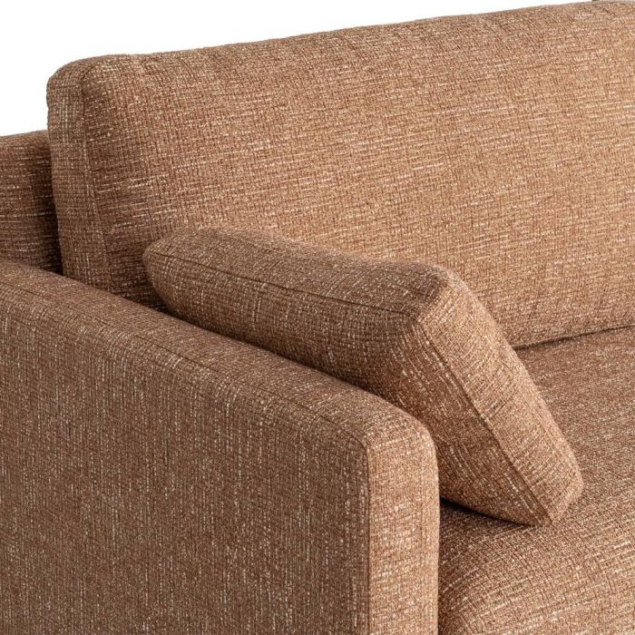 Sofá 3 Plazas Ocre Tejido-Madera 221 X 90 X 87 cm