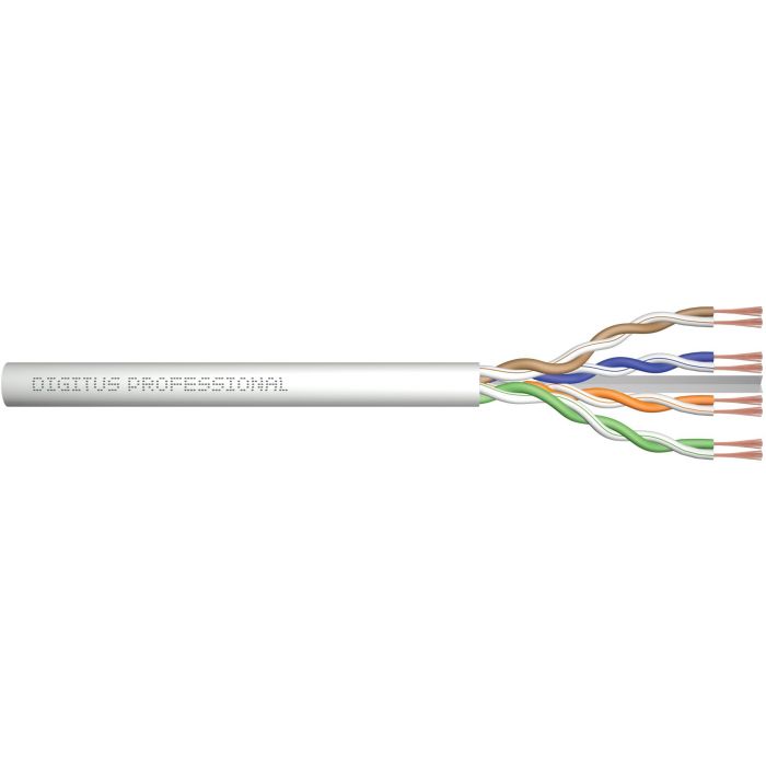 Digitus Cable de Instalación CAT 6 U/UTP Par Trenzado, 100m, Gris, Libre de Halógenos (LSZH), Cobre, 250 MHz