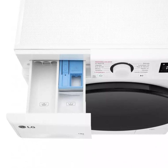 Lavadora LG F4WR6013AGW 60 cm 1400 rpm 13 kg Vapor 6