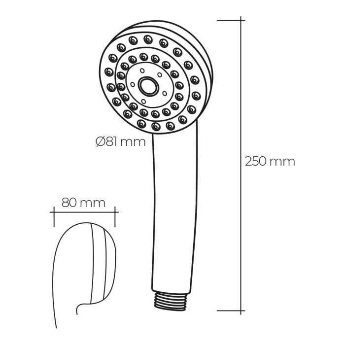 Edm Mango de ducha anticalcáreo clásico 5 funciones color cromo ø8,1x8x25cm ABS 1