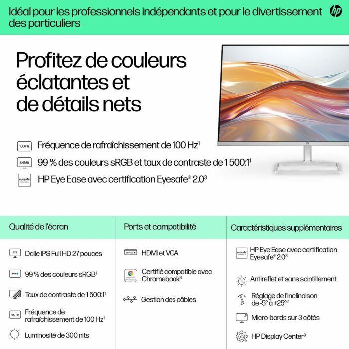 HP 527sf Monitor 27" FHD IPS 100Hz 5ms Blanco 19 HP 527sf Monitor 27" FHD IPS 100Hz 5ms Blanco 19