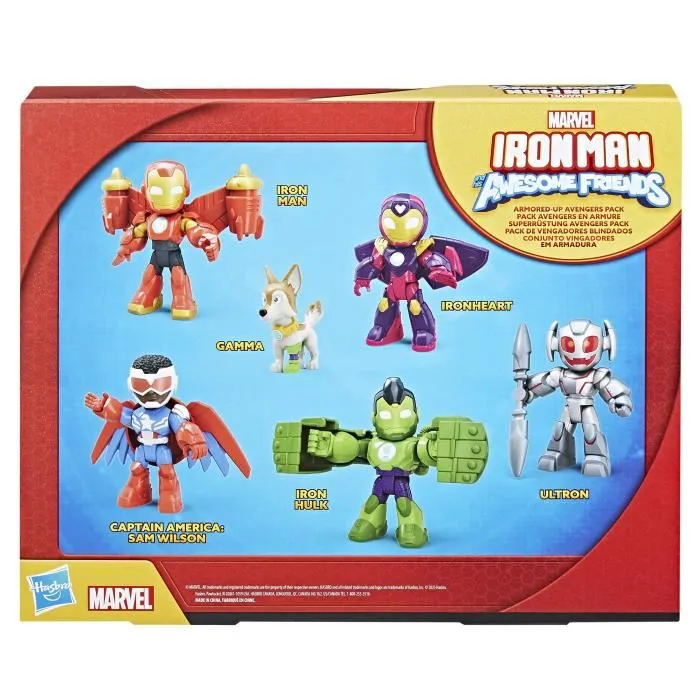 Hasbro Pack Vengadores Iron Man Y His Awesome Friends G1255 Figuras Marvel 7.6cm 5