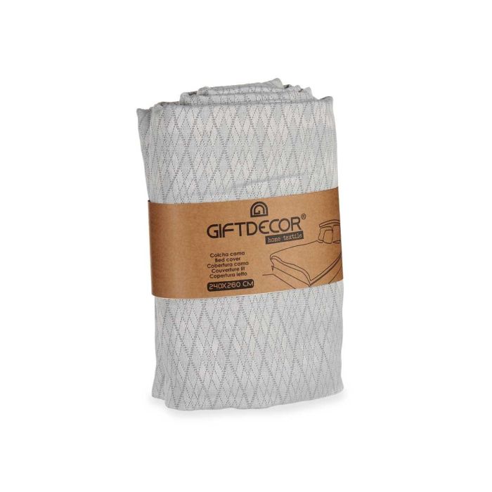 Colcha Cama Rombo Gris 240X260Cm Giftdecor (4 Unidades) 2 Colcha Cama Rombo Gris 240X260Cm Giftdecor (4 Unidades) 2