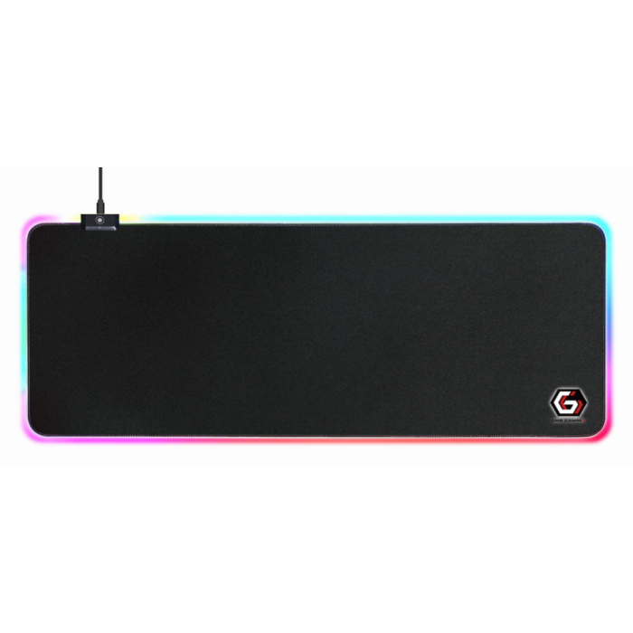 Gembird MP-GAMELED-L Alfombrilla de Ratón Gaming LED RGB Grande 800x300mm Negra con Base Antideslizante Alimentación USB