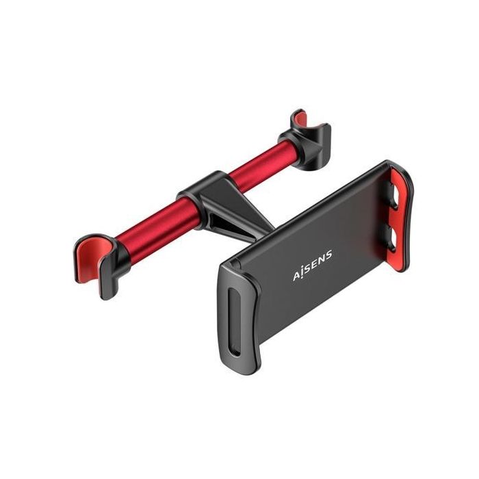Aisens Soporte De Coche Ajustable 1 Pivote Para Reposacabezas Para Telefono-Tablet Negro-Rojo Aisens Soporte De Coche Ajustable 1 Pivote Para Reposacabezas Para Telefono-Tablet Negro-Rojo