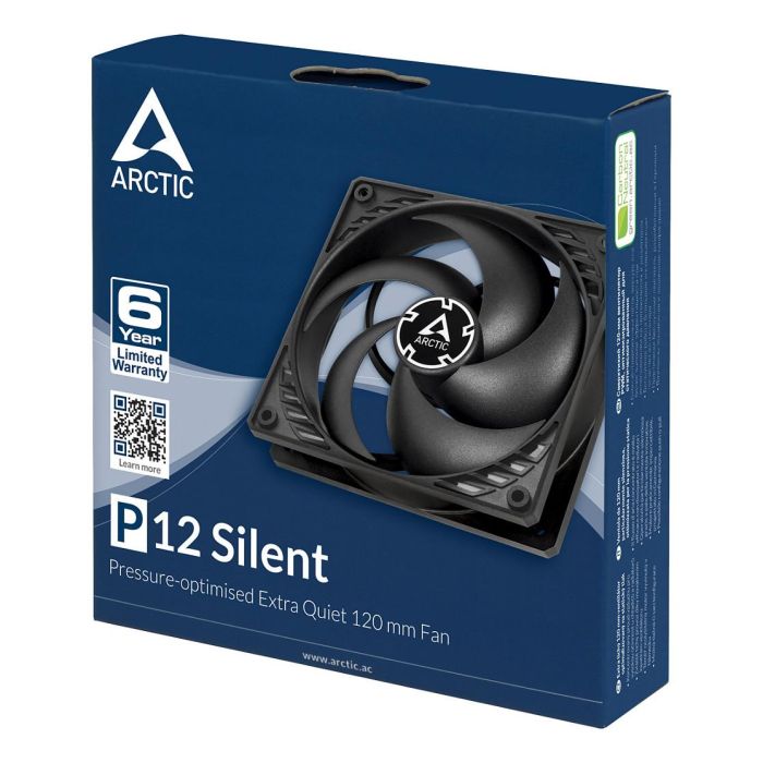 Arctic ACFAN00130A Ventilador P12 Silent 12cm Negro Optimizado para Presión Estática 4