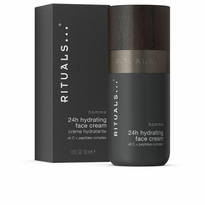 Rituals HOMME 24h Crema Facial Hidratante 50 ml - 24h Hidratación Antiedad Antiarrugas, Péptidos y Vitamina C para Hombre