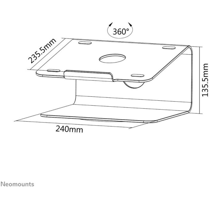 Neomounts NSLS050 Soporte Portátil Ergonómico Universal 10-17" Giratorio 360° Aluminio Plata Max 5kg Antideslizante 3
