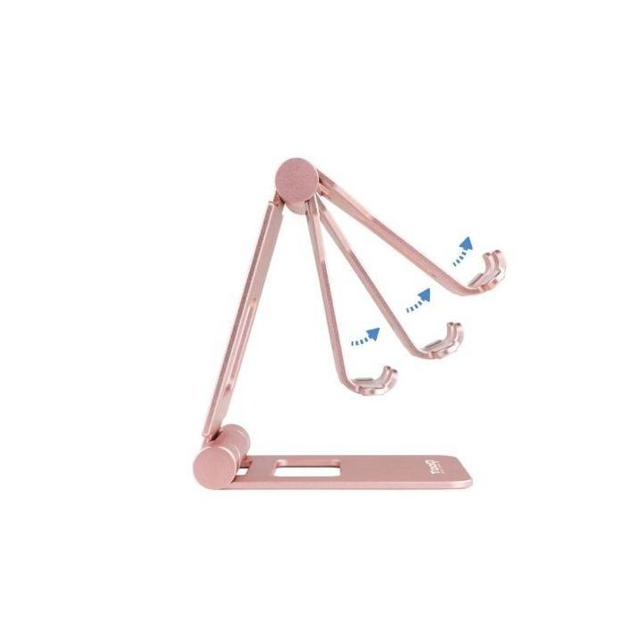TooQ PH-KEOPS-OCASO Soporte de Sobremesa Ajustable para Teléfono y Tablet 10" de Aluminio Antideslizante Rosa Velvet 3 TooQ PH-KEOPS-OCASO Soporte de Sobremesa Ajustable para Teléfono y Tablet 10" de Aluminio Antideslizante Rosa Velvet 3