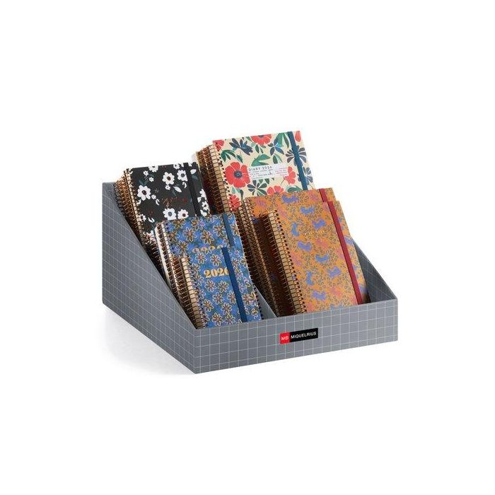 Agenda Anual (2026) Catalan Miquelrius Natura Espiral Tapa Extra Con Goma Assortiment Expositor De 22