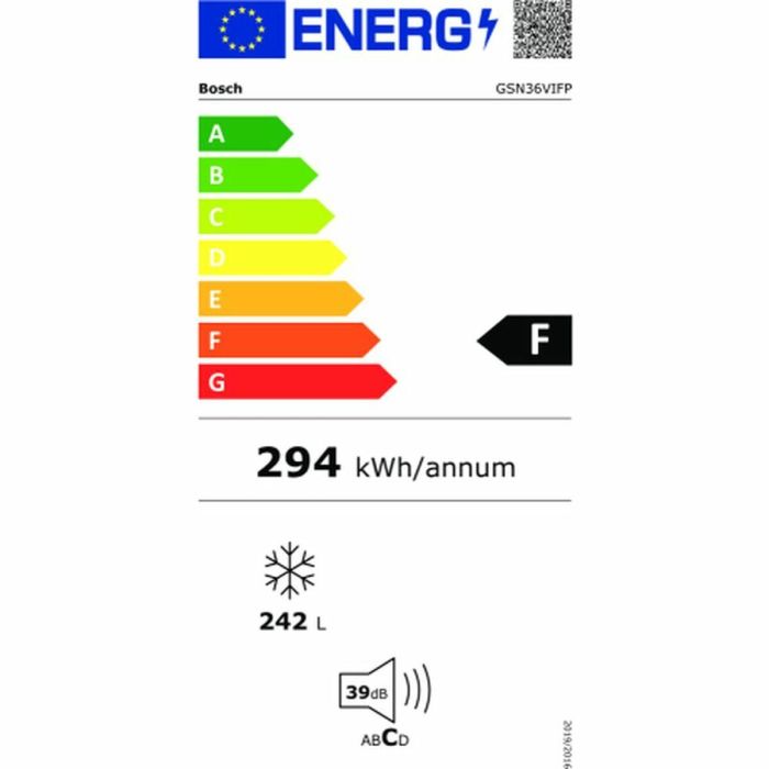 Congelador BOSCH GSN36VIFP Acero Inoxidable (185 x 60 cm)