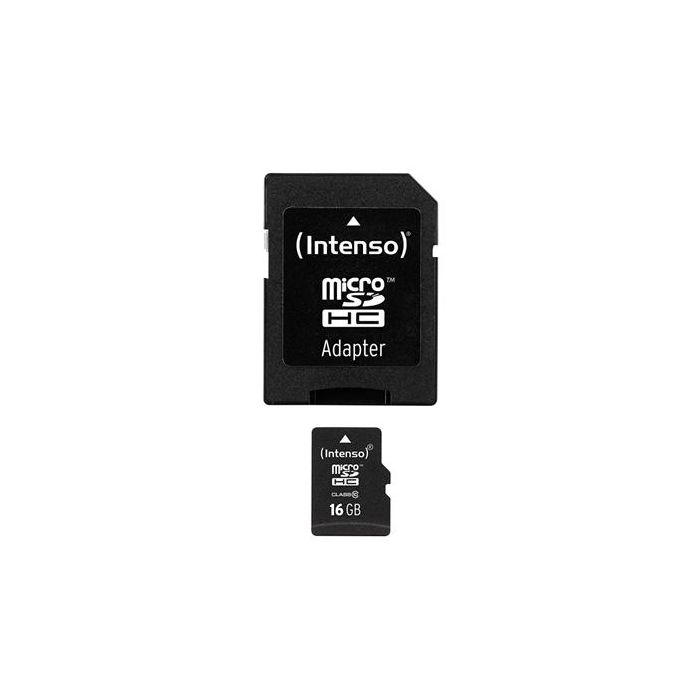 Intenso Tarjeta de Memoria Micro SD Clase 10 16GB (3413470) con Adaptador - Hasta 20MB/s Lectura Intenso Tarjeta de Memoria Micro SD Clase 10 16GB (3413470) con Adaptador - Hasta 20MB/s Lectura