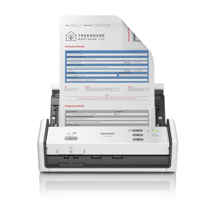 Brother ADS-1300 Escáner de Documentos ADF Dúplex | 1200x1200 ppp | 30 ppm | 20 Hojas | A4 | USB-C | Escanea Tarjetas y Papel Grueso | Blanco 3