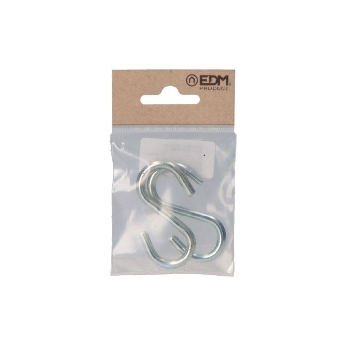 Edm Pack 2 Unidades de Gancho en Forma de S, 60 mm de Largo, Color Zincado 1 Edm Pack 2 Unidades de Gancho en Forma de S, 60 mm de Largo, Color Zincado 1