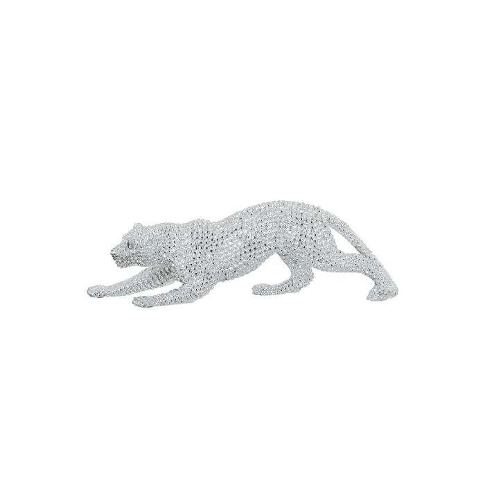 Figura Decorativa Alexandra House Living Plateado Acrílico Plástico Melamina Leopardo 29 x 8 x 10 cm