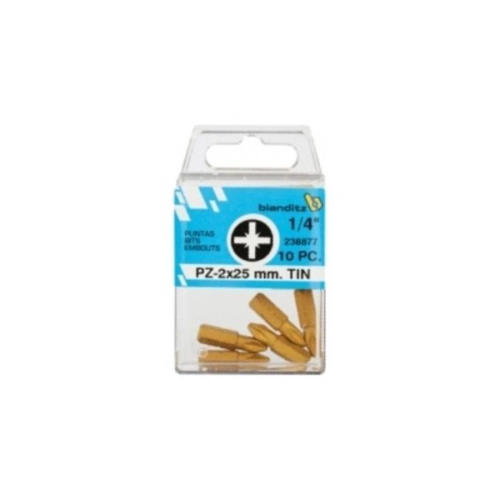 Wiha Puntas Atornillar 1/4'' Titanium PZ 25mm Blister Plástico 10 unidades