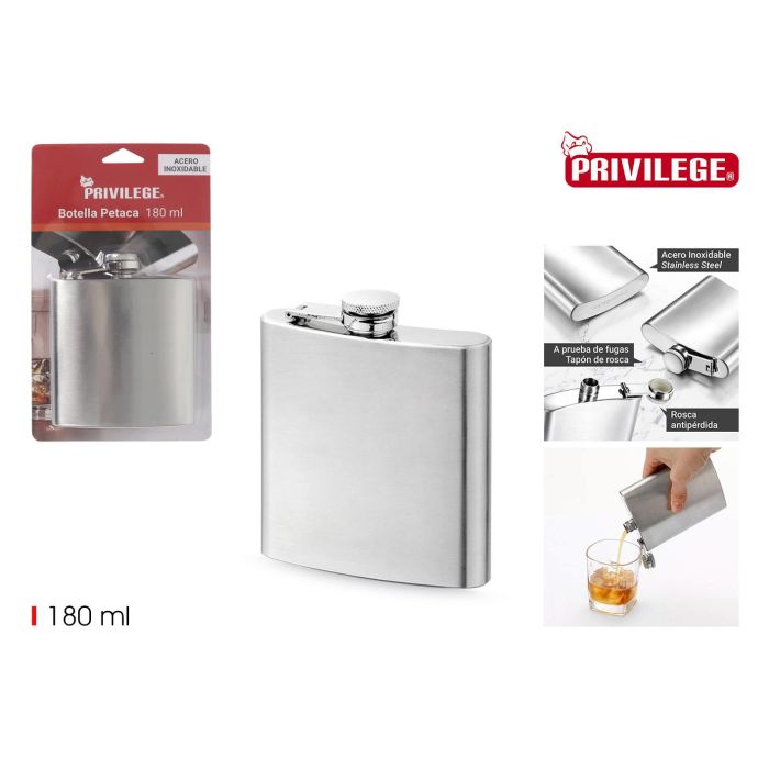 Botella Petaca de Acero Privilege 180 ml (12 Unidades) Botella Petaca de Acero Privilege 180 ml (12 Unidades)