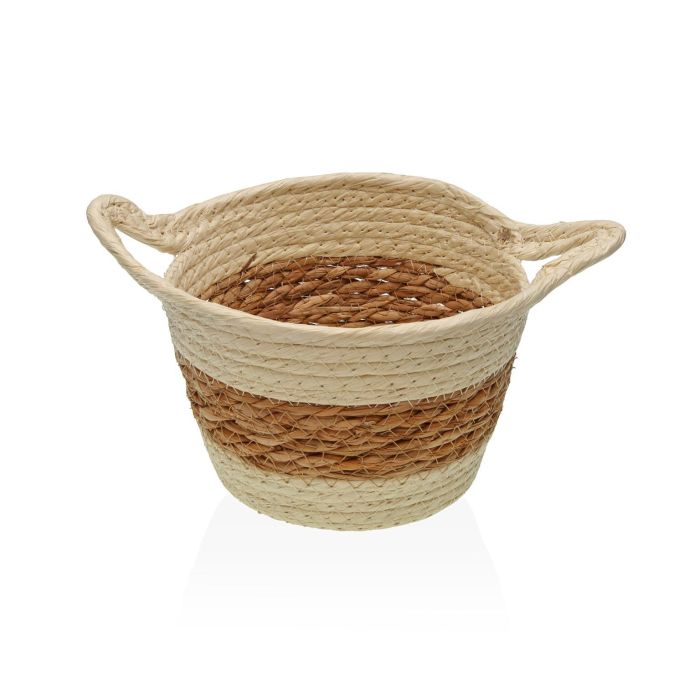 Cesta Redonda con Asas Beige Versa 19x13 cm - Alga y Papel (2 Unidades) Cesta Redonda con Asas Beige Versa 19x13 cm - Alga y Papel (2 Unidades)