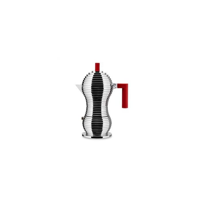 Alessi MDL02/6RFM Pulcina Cafetera 6 Tazas Inducción Roja
