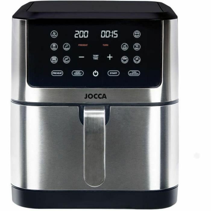 Jocca 2193 Freidora sin Aceite de Gran Capacidad 8 Litros, Potencia 1800W, Acero Inoxidable. Medidas: 30.3x38.3x35.1 cm
