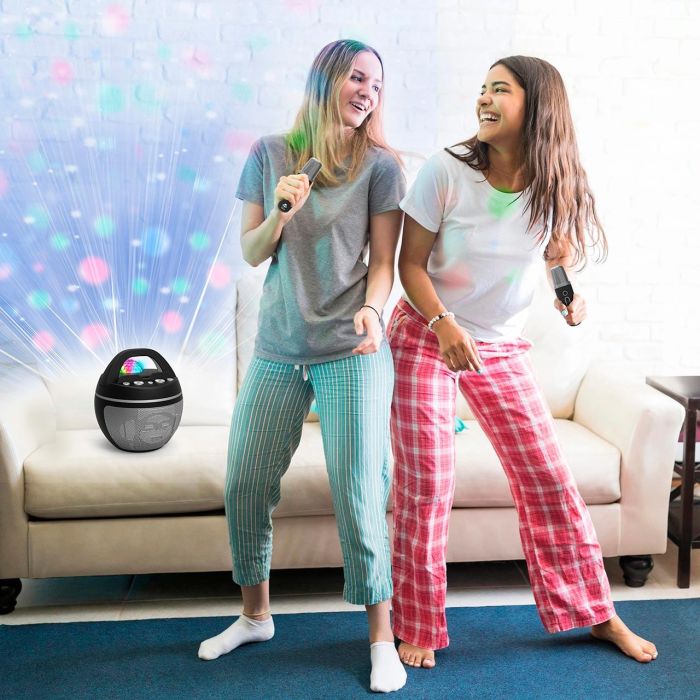 Cefa 00366 Karaoke Party Ball con Luz de Discoteca y Bluetooth Inalámbrico, Incluye 2 Micrófonos 4